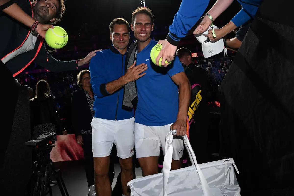 Roger Federer and Rafael Nadal at the Laver Cup 2022