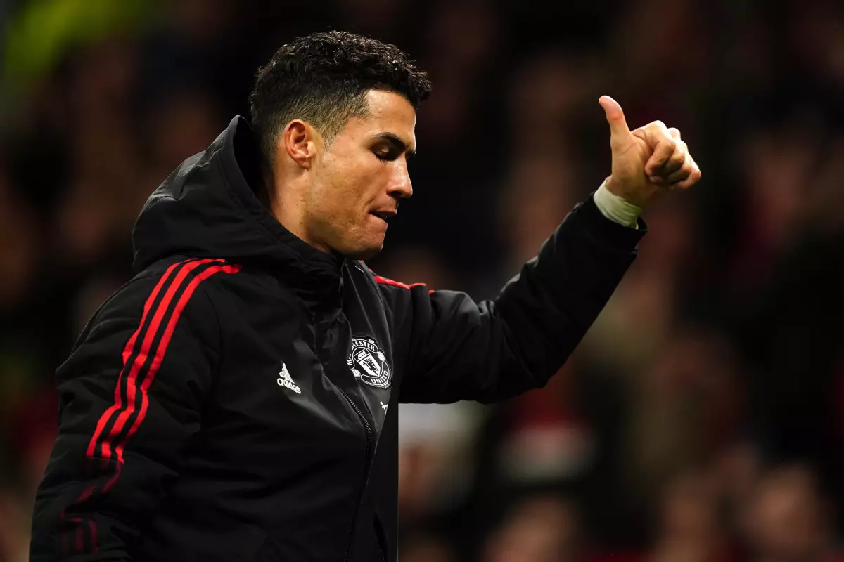 Manchester United's Cristiano Ronaldo gives a thumbs up after the Premier League match at Old Trafford, Manchester.