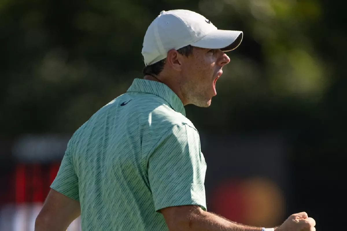 Rory McIlroy celebrates at the Tour Championship - August 2022