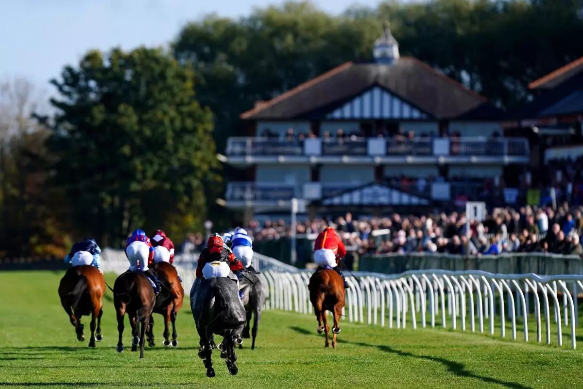 Runners and riders at Pontefract racecourse in October 2022