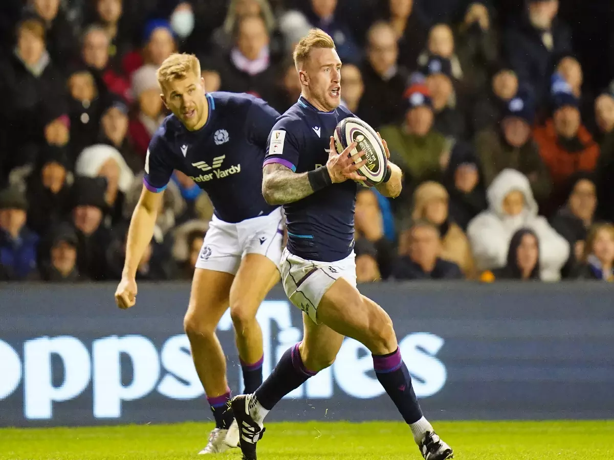 Scotland in action during their Six Nations match vs England