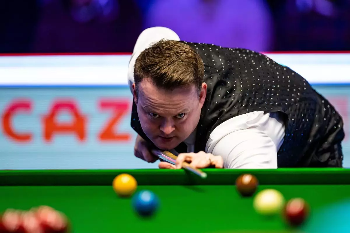 Shaun Murphy in action during day six of the Cazoo Masters at Alexandra Palace Jan 2023