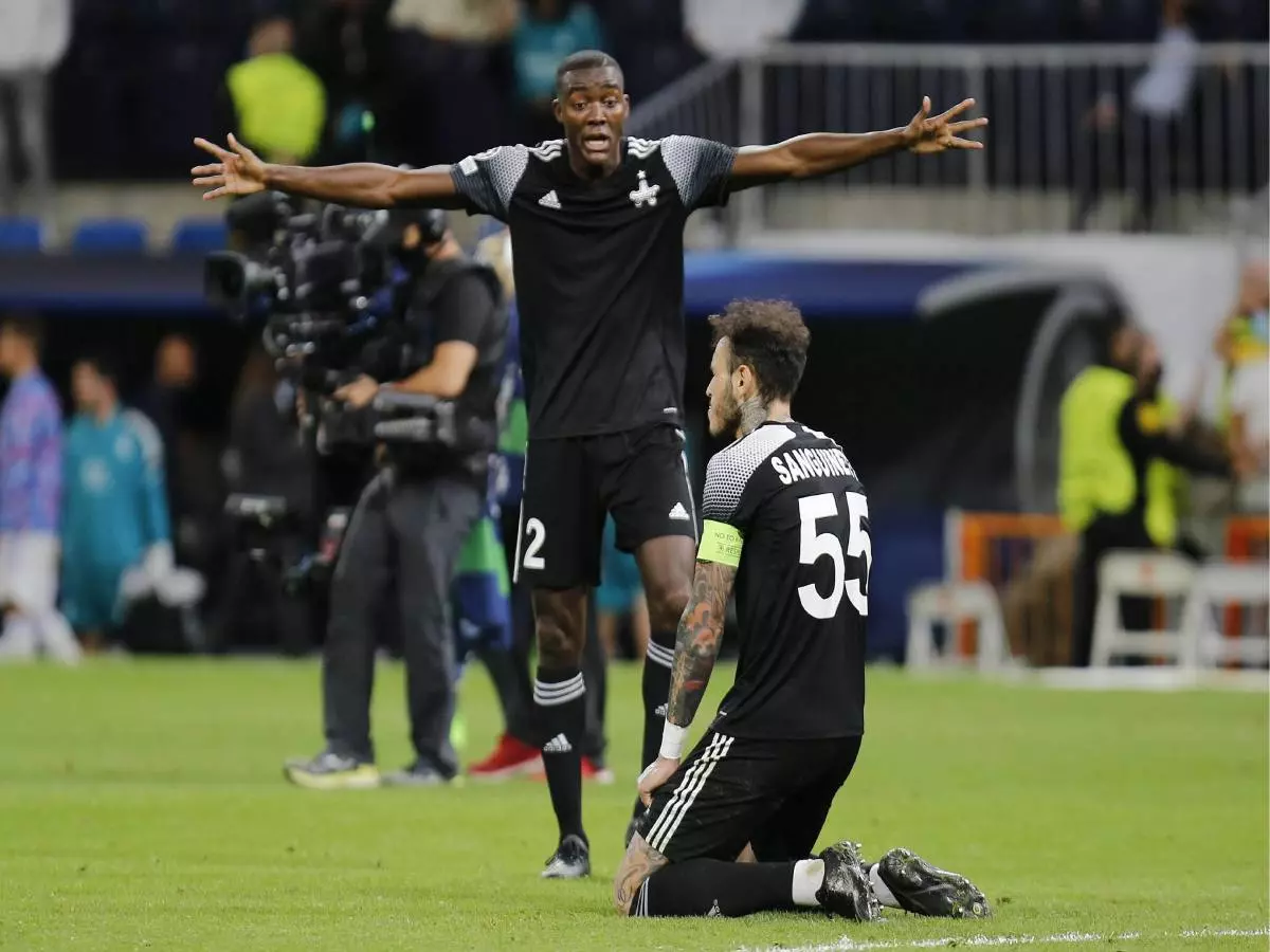 Soccer match between Real Madrid and Sheriff Tiraspol, of the Champions League 2021/2022, held at the Santiago Bernabeu stadium, in Madrid.