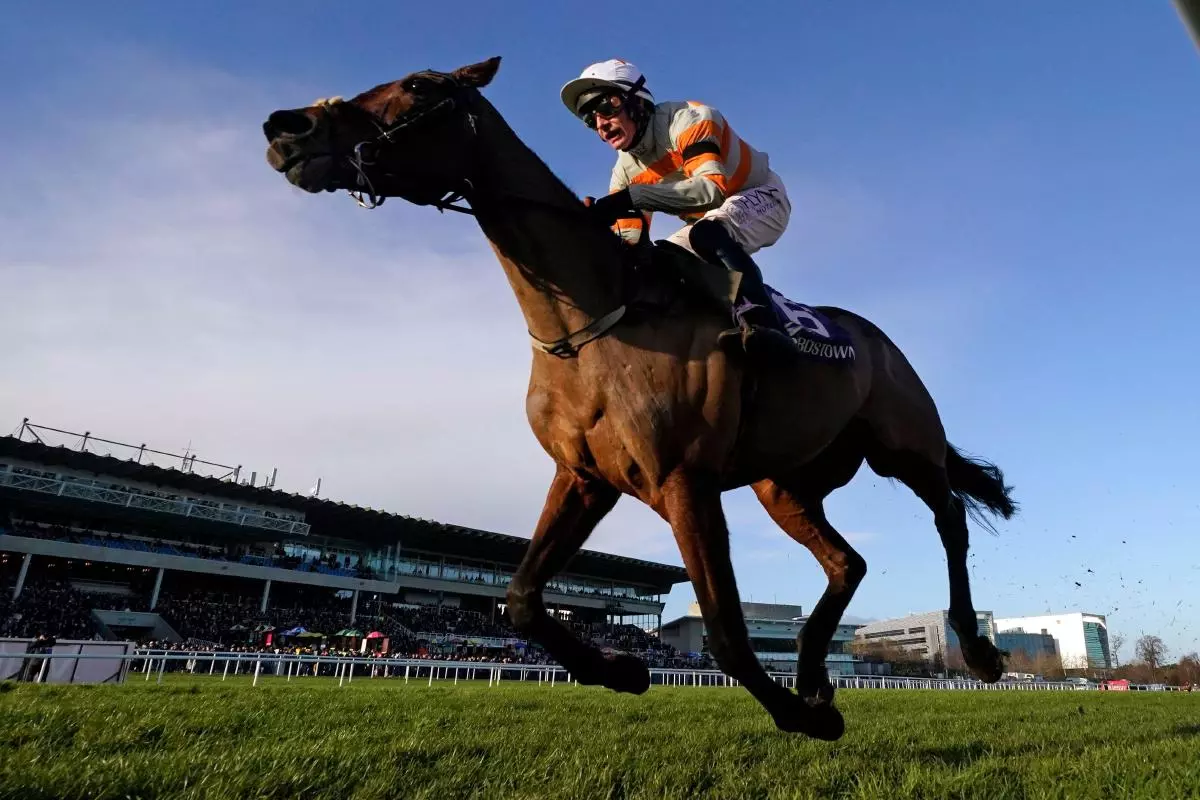 Shewearsitwell ridden by jockey Paul Townend wins the BeattheBank.ie Irish EBF Mares Hurdle at Leopardstown