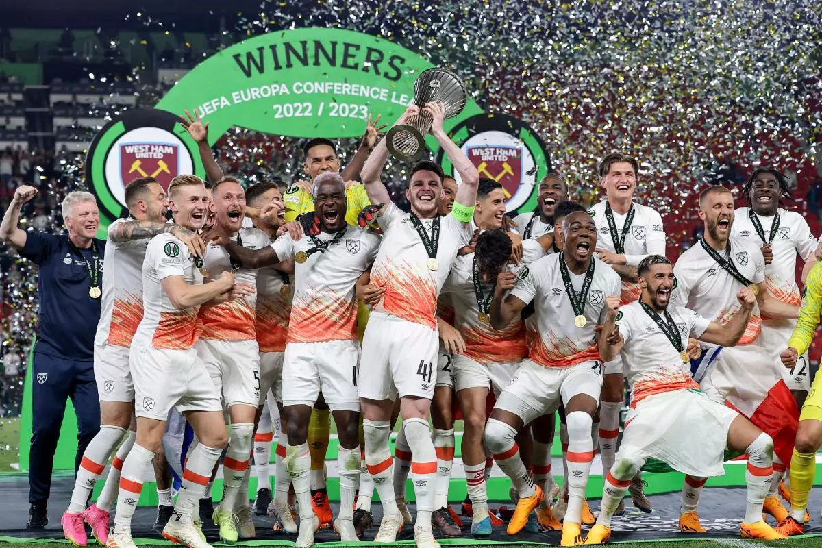 West Ham with the Europa Conference League trophy