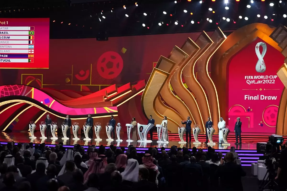 A view of the 2022 World Cup finals draw in Doha