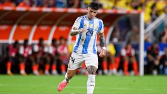 Enzo Fernandez of Argentina in action