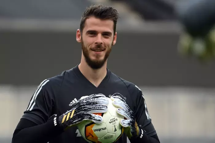 David De Gea warming up prior to a match