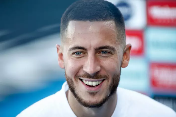Eden Hazard of Real Madrid smiles after a win over Huesca in October 2020
