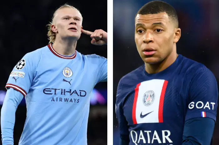 Erling Haaland vs Kylian Mbappe football goat