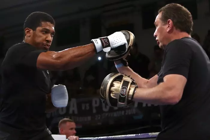 Rob McCracken training Anthony Joshua