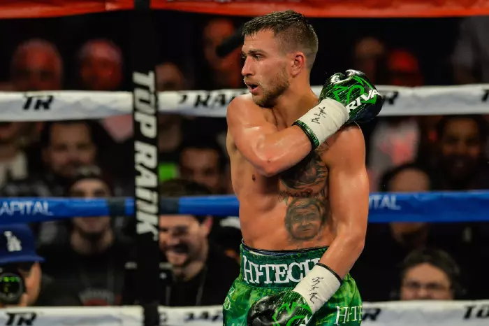Vasyl Lomachenko during a fight in 2017. Credit: Amy Sanderson via ZUMA Wire