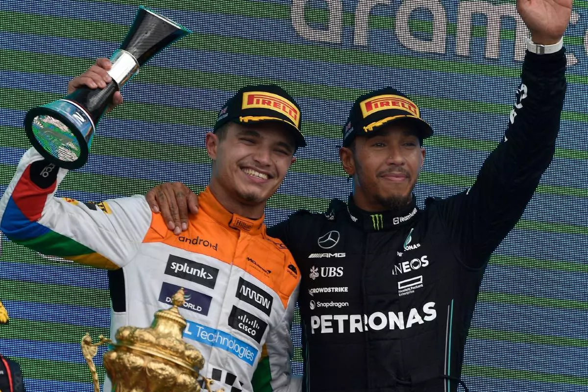 Lando Norris celebrates 'best podium' of his career with second place ...