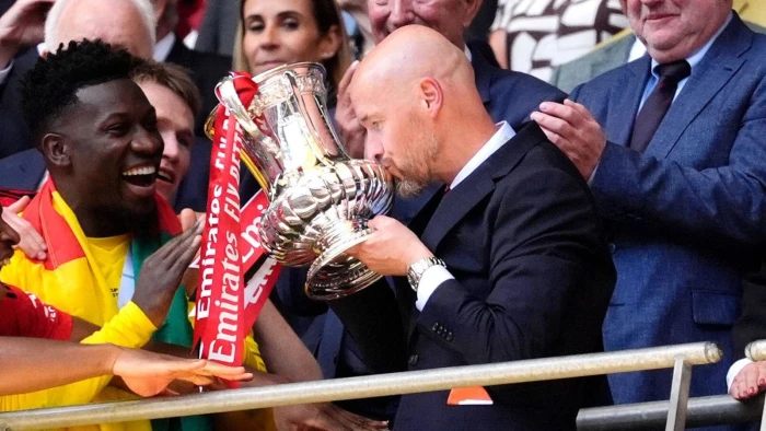 Ten Hag with FA Cup