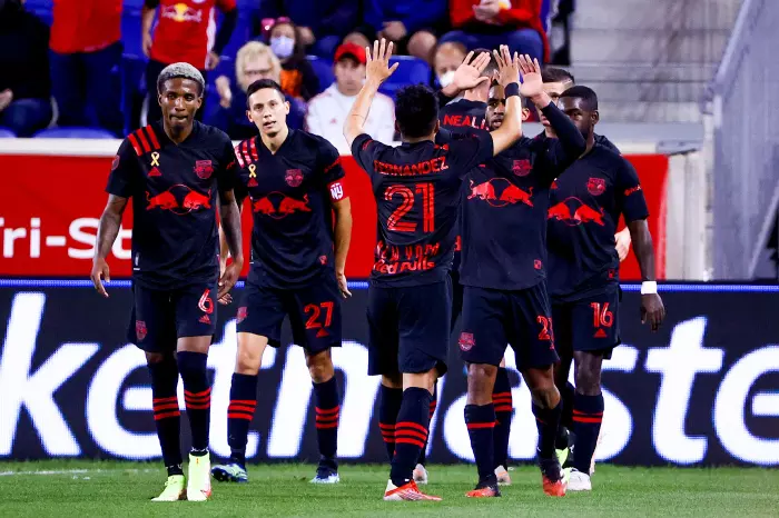 Harrison, United States . 28th Aug, 2021. NY Red Bulls fans during the  Major League Soccer game between New York Red Bulls and Chicago Fire FC at Red  Bull Arena in Harrison