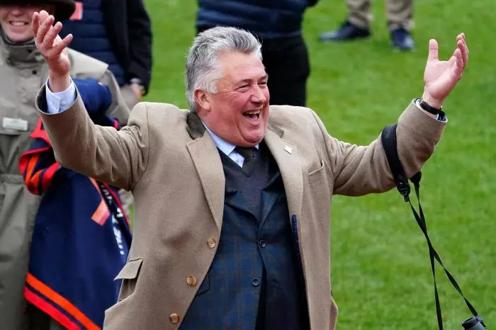 Paul Nicholls celebrates a Cheltenham winner