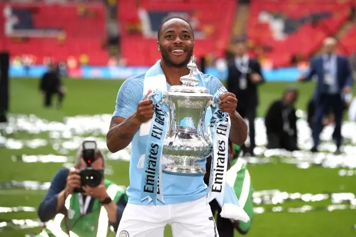 Raheem Sterling with FA Cup