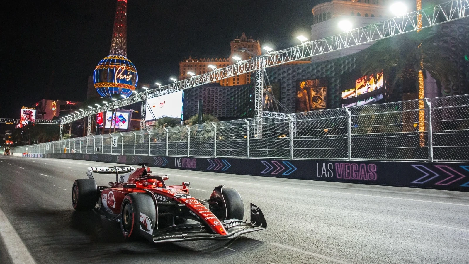 Ferrari's Charles Leclerc tops delayed Las Vegas Grand Prix FP2 session