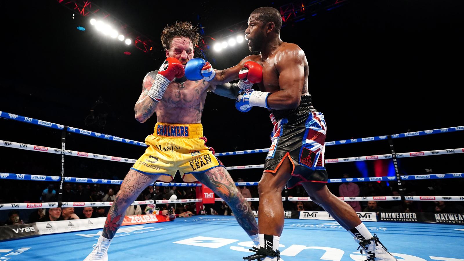 Floyd Mayweather dominates Aaron Chalmers in exhibition bout but fails ...