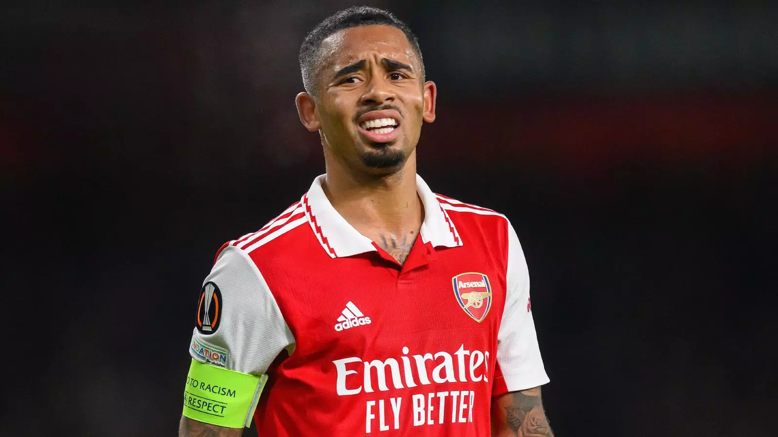  Gabriel Jesus of Arsenal looks on during the match injured.