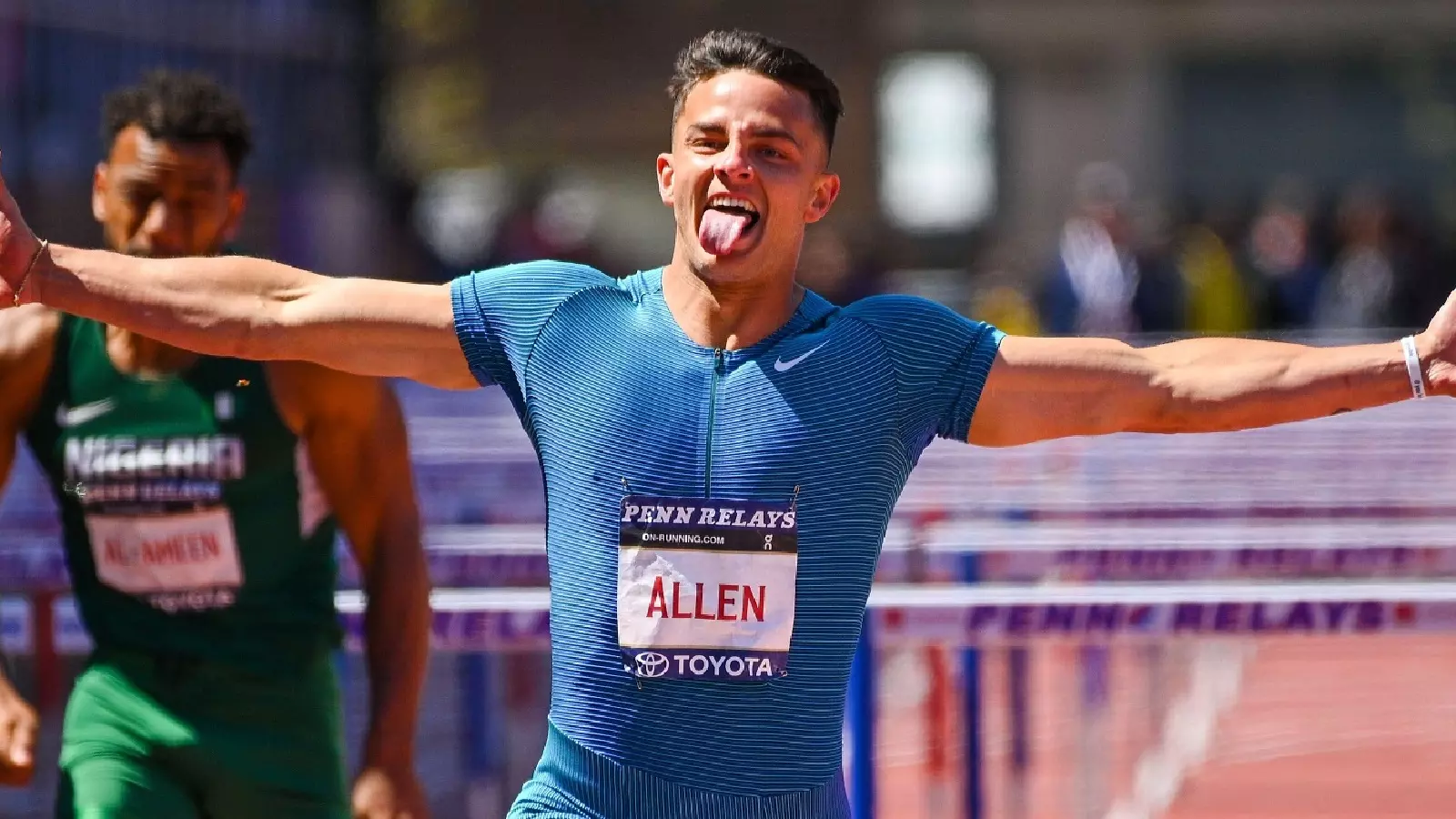 Olympic track star, Philadelphia Eagles' wide receiver Devon Allen sets  record in hurdles at Penn Relays