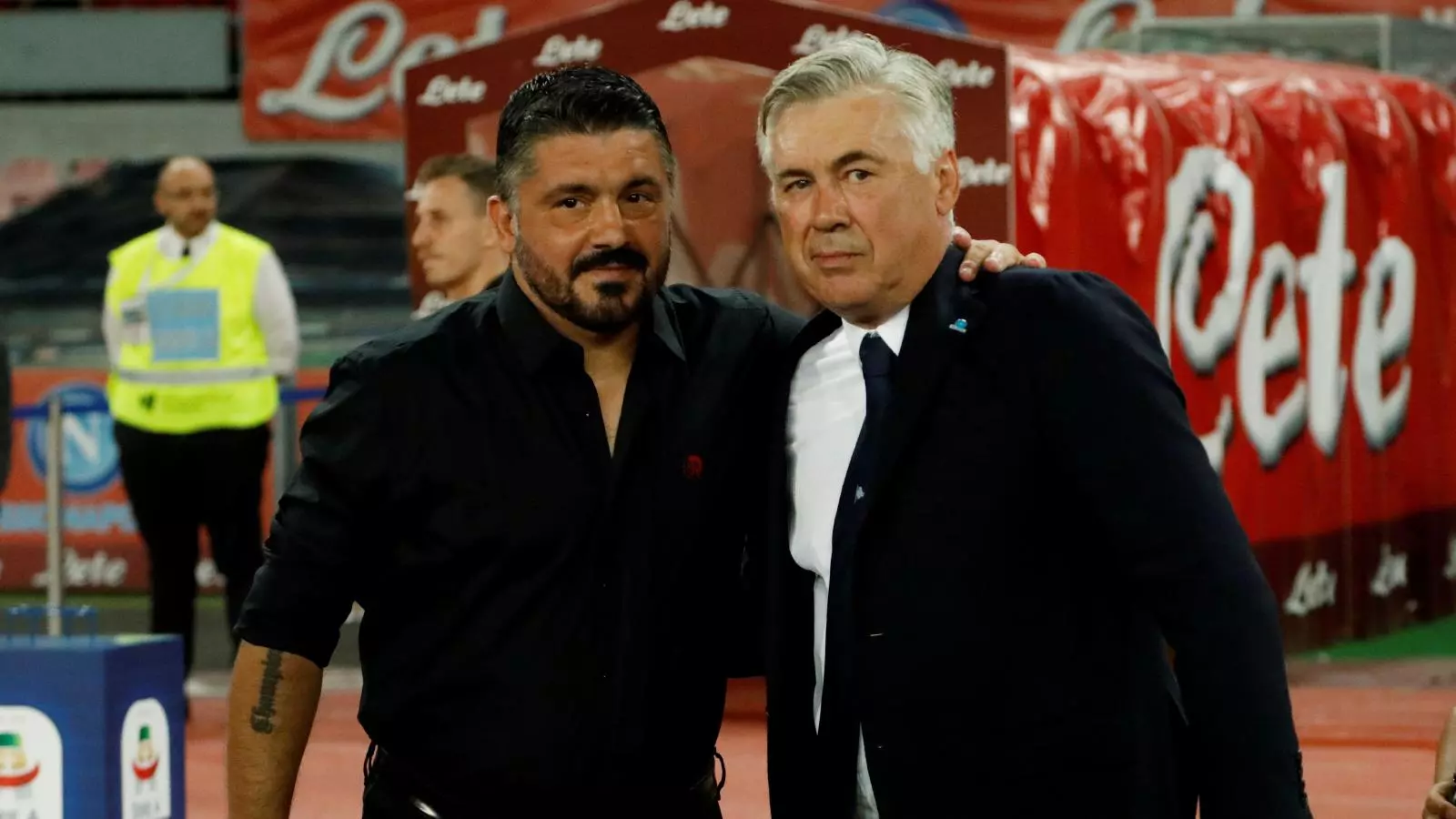 Real Madrid boss Carlo Ancelotti and Valencia manager Gennaro Gattuso ...