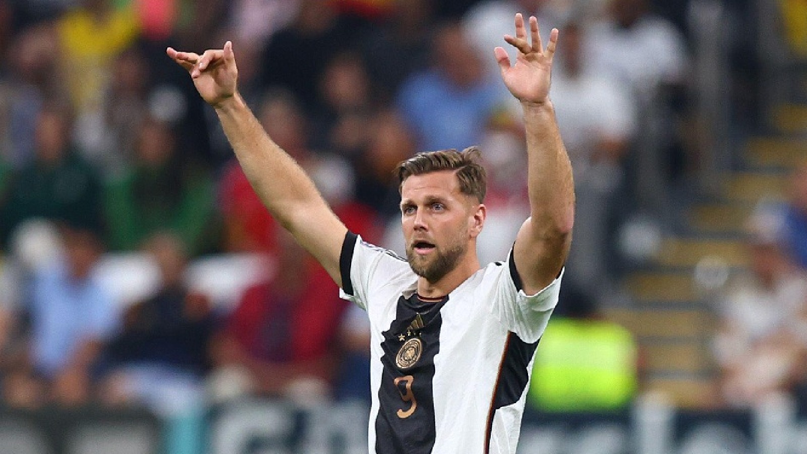  Niclas Füllkrug of Germany celebrates after scoring a goal during a match at the 2022 FIFA World Cup in Qatar.